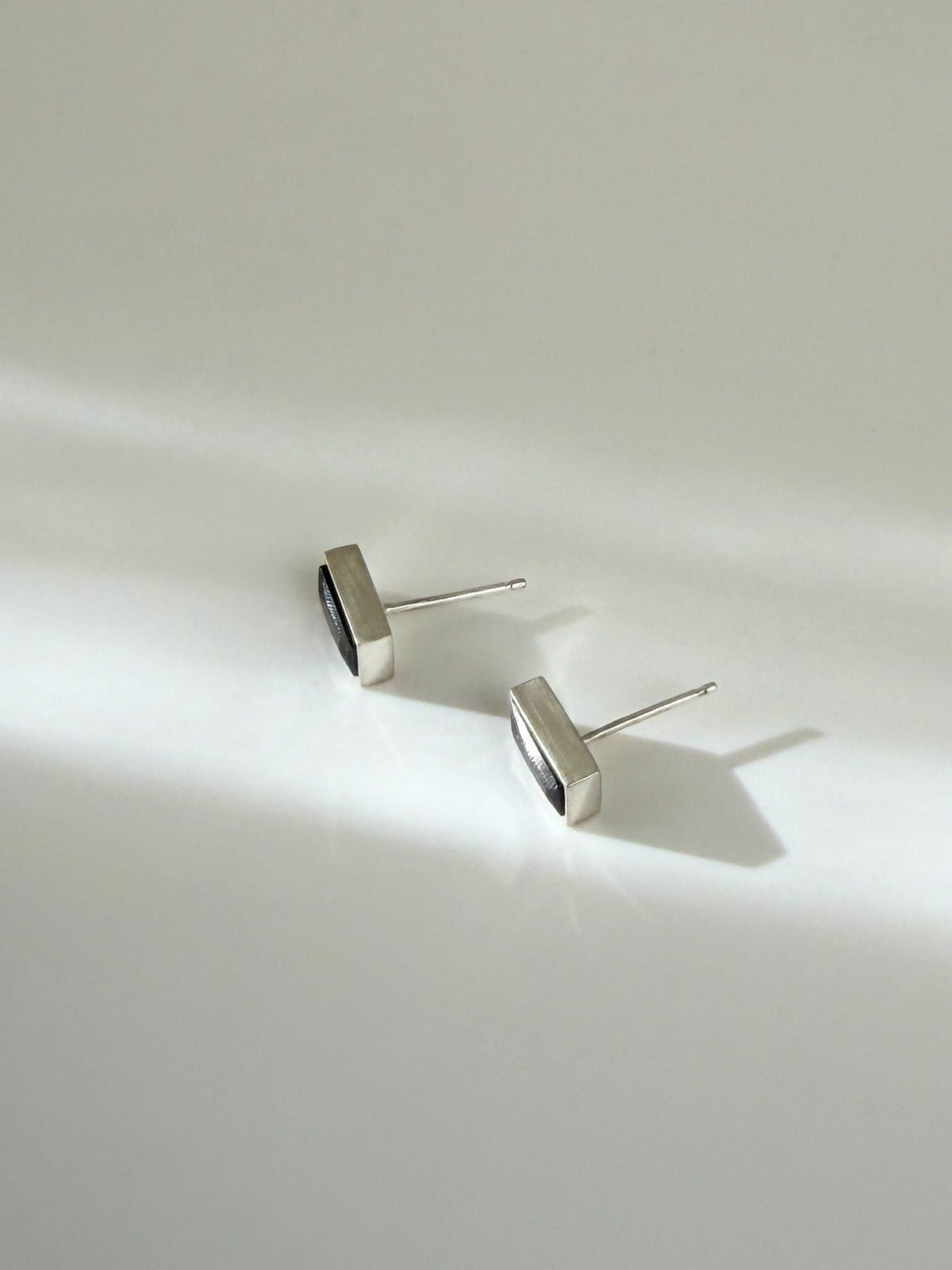 Spinel Post in Sterling Silver from the Bobbie Set, showing versatile styling options with or without hoop jacket