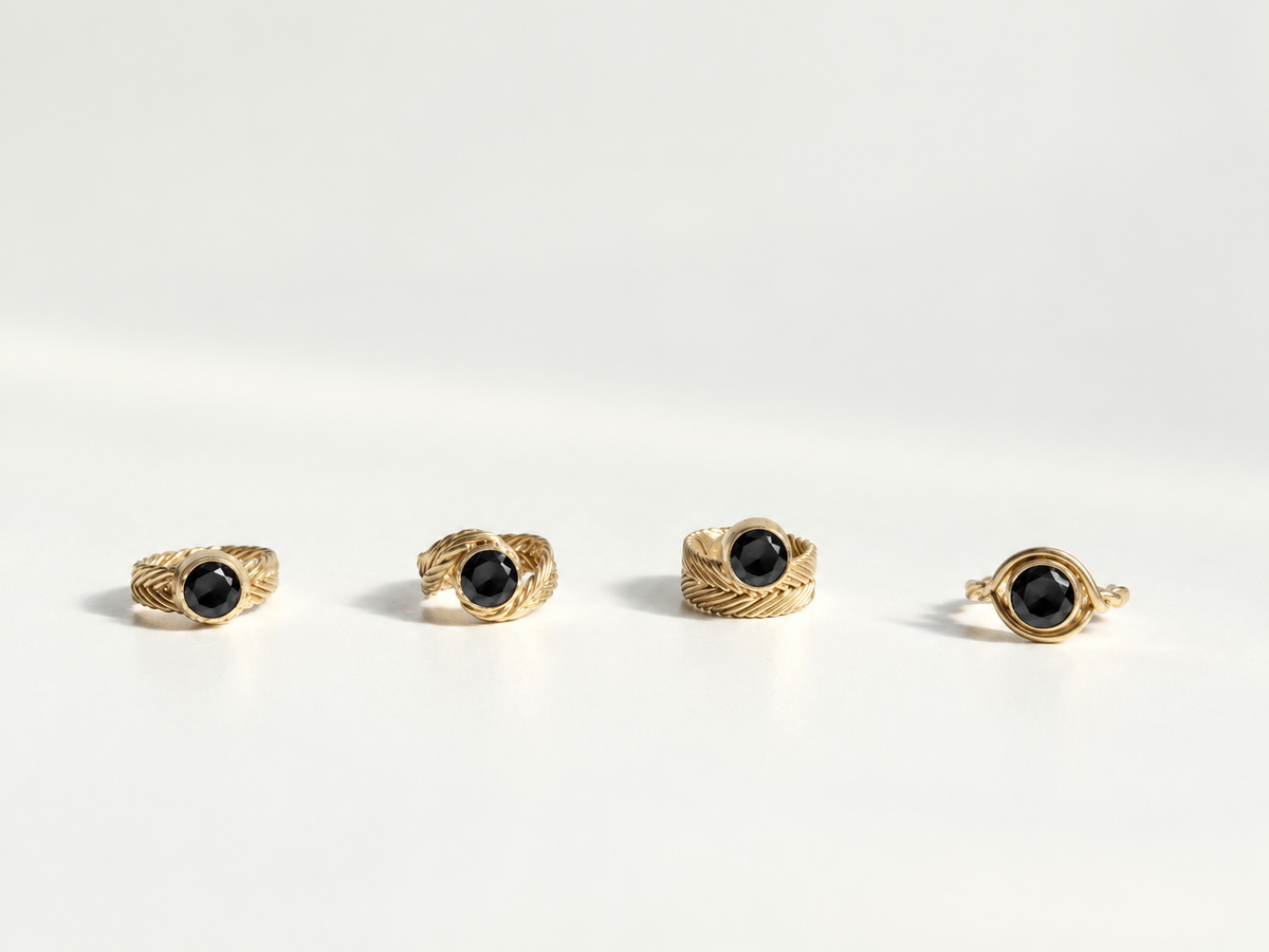 Woven Solitaire Rings